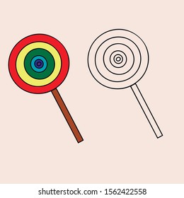 multi-colored lollipop in vector image