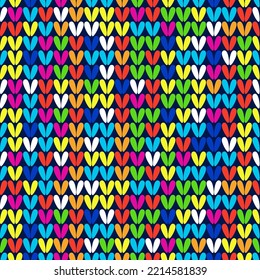 Multicolored loop knitted seamless pattern