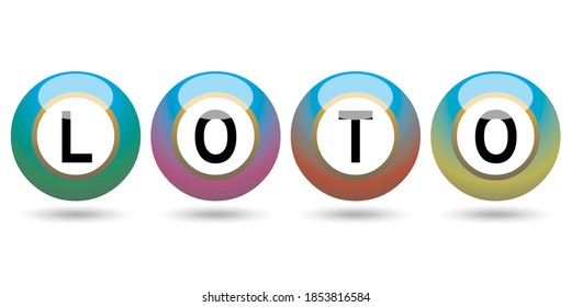 Multicolored loto balls on a white background 