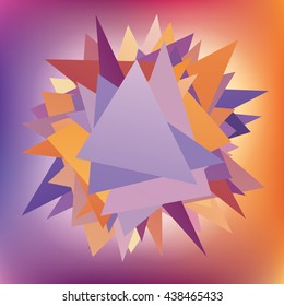 Multicolored low polygon mosaic shapes, color star, vector design, creative background