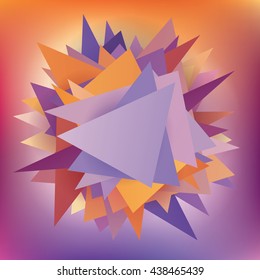 Multicolored low polygon mosaic shapes, color star, vector design, creative background