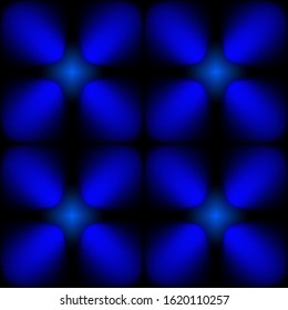 Multi-colored luminous shapes on a black background