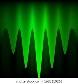 Multi-colored luminous shapes on a black background