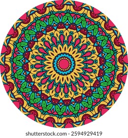 Multicolored Mandala Art: A Harmonious Blend of Intricate Details