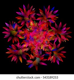 Multicolored mandala in warm colors. Arabic, Indian, ottoman motifs.