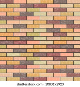 Multicolored Marble Brick Background in Retro Shades
