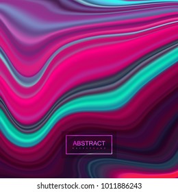 Multicolored marbled texture. Abstract artistic background. Vector illustration. Liquid poured paint. Colorful fluids. Creative backdrop for trendy cover design