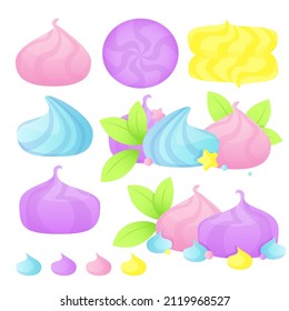 Multi-colored marshmallows and compositions from them