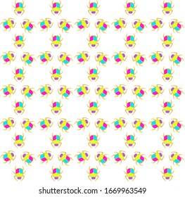 Multi-colored Maybugs pattern. Bright colours. Vector