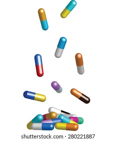 Multi-colored medicinal capsules