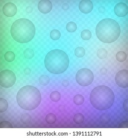 Multicolored mesh gradient with bubble  on transparent background. Vector illustration