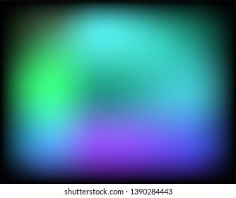 Multicolored mesh gradient on black background. Vector illustration