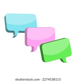 Multi-colored message. Dialog, chat speech bubble. Empty speech bubble. Vector illustration.