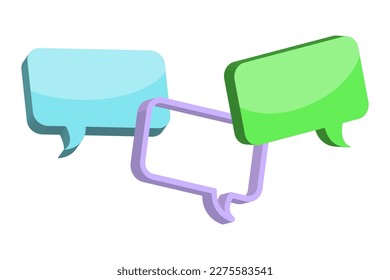Multi-colored message. Dialog, chat speech bubble. Empty speech bubble. Vector illustration.