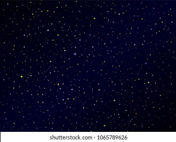 Multicolored milky way, the sky above us, illustration with stars, starry night sky