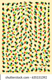 Multicolored misshapen dots abstract geometric background. Vector illustration.