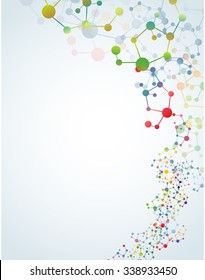 Multicolored molecular background .Vector illustration