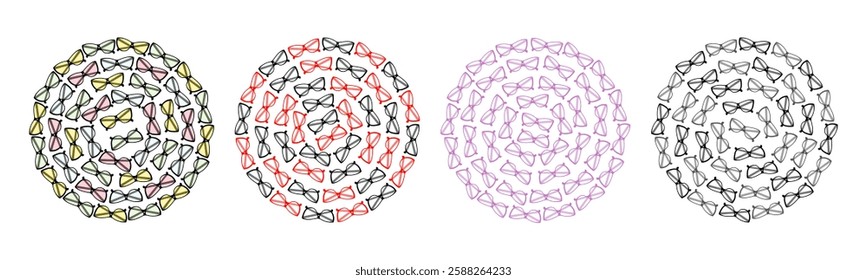 Multicolored and monochrome Circular Backgrounds Texture. International Ophthalmology Day idea Set 4