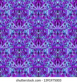 Multicolored mosaic floral pattern background - polygonal seamless abstract vector design