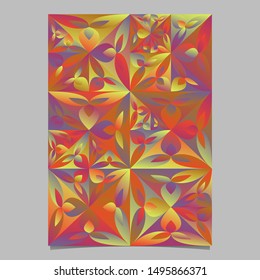 Multicolored mosaic floral pattern background - abstract vector stationery template