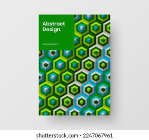 Multicolored mosaic pattern brochure template. Original flyer design vector layout.