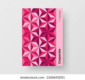 Multicolored mosaic pattern corporate identity concept. Premium front page A4 vector design template.