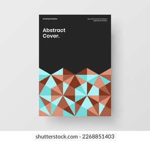 Multicolored mosaic pattern flyer illustration. Fresh banner A4 design vector concept.