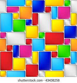 Multicolored mosaic seamless background - vector pattern for continuous replicate.