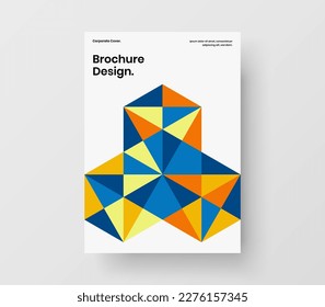 mehrfarbige Mosaikformen Broschüre-Vorlage. Original Magazin decken A4 Vektordesign Konzept.