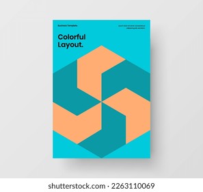 Multicolored mosaic tiles book cover illustration. Original corporate identity vector design template.
