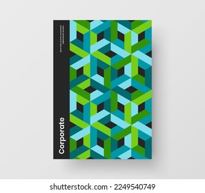Multicolored mosaic tiles brochure concept. Amazing booklet design vector illustration.