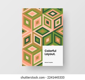 Diseño de afiches de mosaicos multicolores. Ilustración de diseño de vectores de portada corporativa limpia.