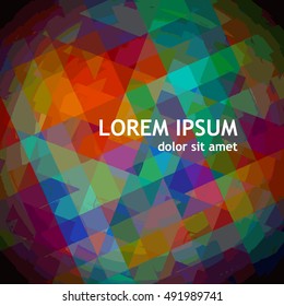 multicolored mosaic of triangles. Vector