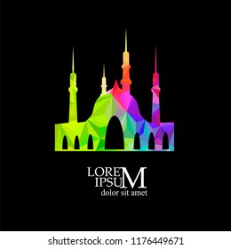 Multicolored mosque. Vector