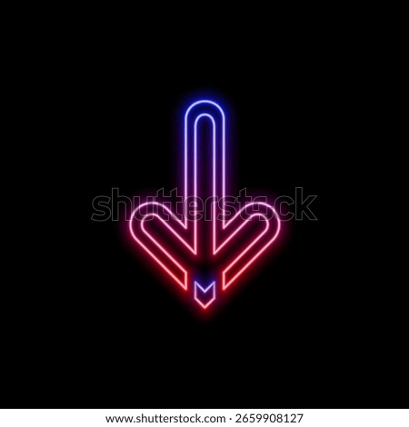 Multicolored neon arrows on a black background. neon light left arrows. Set of glowing neon arrows. Bright night advertising.