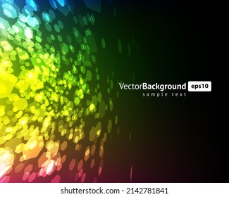 Múltiples neones de forma geométrica del ciberespacio de fondo empresarial ilustración vectorial realista. Luz eléctrica brillante luz abstracta cristal espacio digital poligonal creativo mosaico decoración de fondo