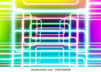 Multicolored neon lights alternating with Abstract background