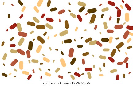 Multicolored Nice Brown, Red and Yellow Medical Pills isolated on white background