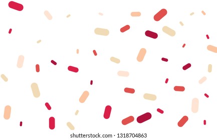 Multicolored Nice Brown, Red and Yellow Medical Pills isolated on white background