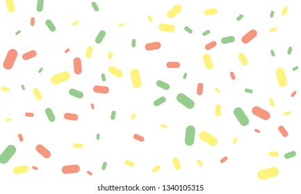 Multicolored Nice Green, Brown and Red Medical Pills isolated on white background