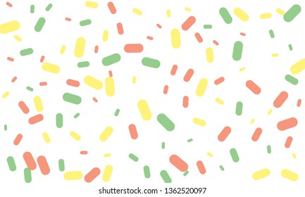 Multicolored Nice Green, Brown and Red Medical Pills isolated on white background
