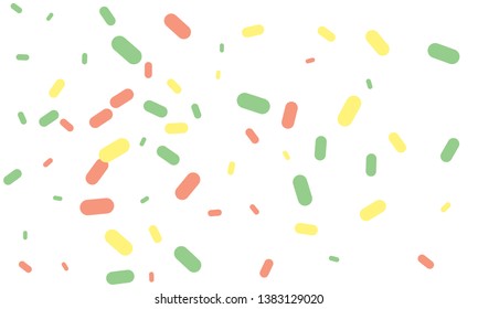 Multicolored Nice Green, Brown and Red Medical Pills isolated on white background