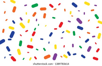 Multicolored Nice Green, Brown and Red Medical Pills isolated on white background
