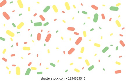 Multicolored Nice Green, Orange and Black Medical Pills isolated on white background