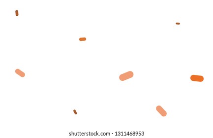 Multicolored Nice Orange and Brown Medical Pills isolated on white background