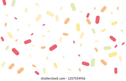 Multicolored Nice Orange and Violet Medical Pills isolated on white background