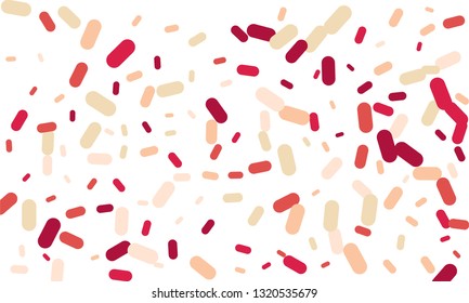 Multicolored Nice Pink, Yellow and Orange Medical Pills isolated on white background
