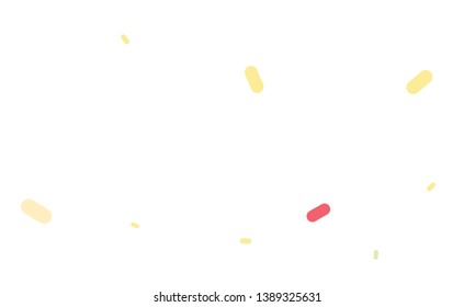 Multicolored Nice Pink, Yellow and Orange Medical Pills isolated on white background