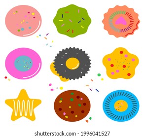 multicolored nuts on a white background arranged neatly