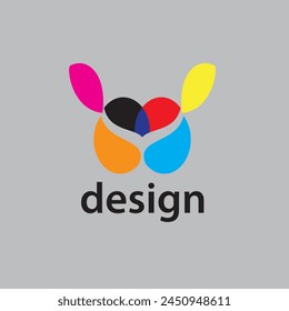 Multicolored object abstract logo for company design